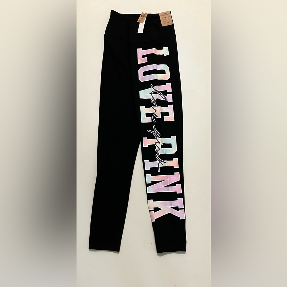 PINK Victoria's Secret Kids Leggings - Black with Pastel Accents